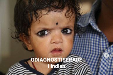 Liten indisk flicka med texten Odiagnostiserade i Indien