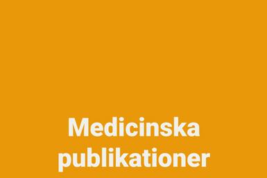 Okragrul bakgrund med vit text: Medicinska publikationer