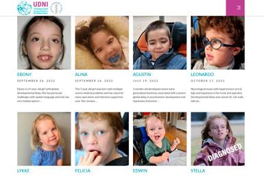 Pictures from UDNI's website with 8 photos with children